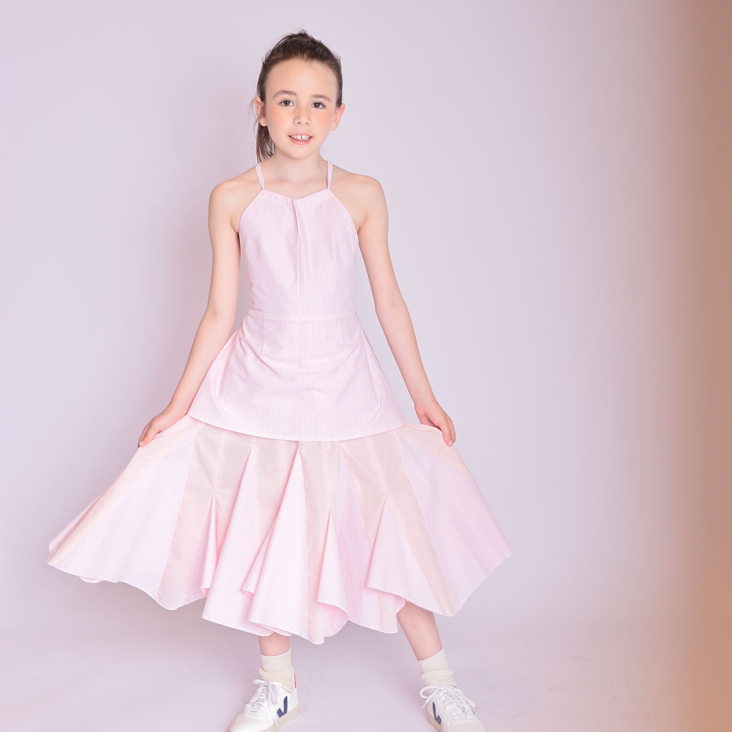 Zero Waste Pink Flower Girl Dress-1